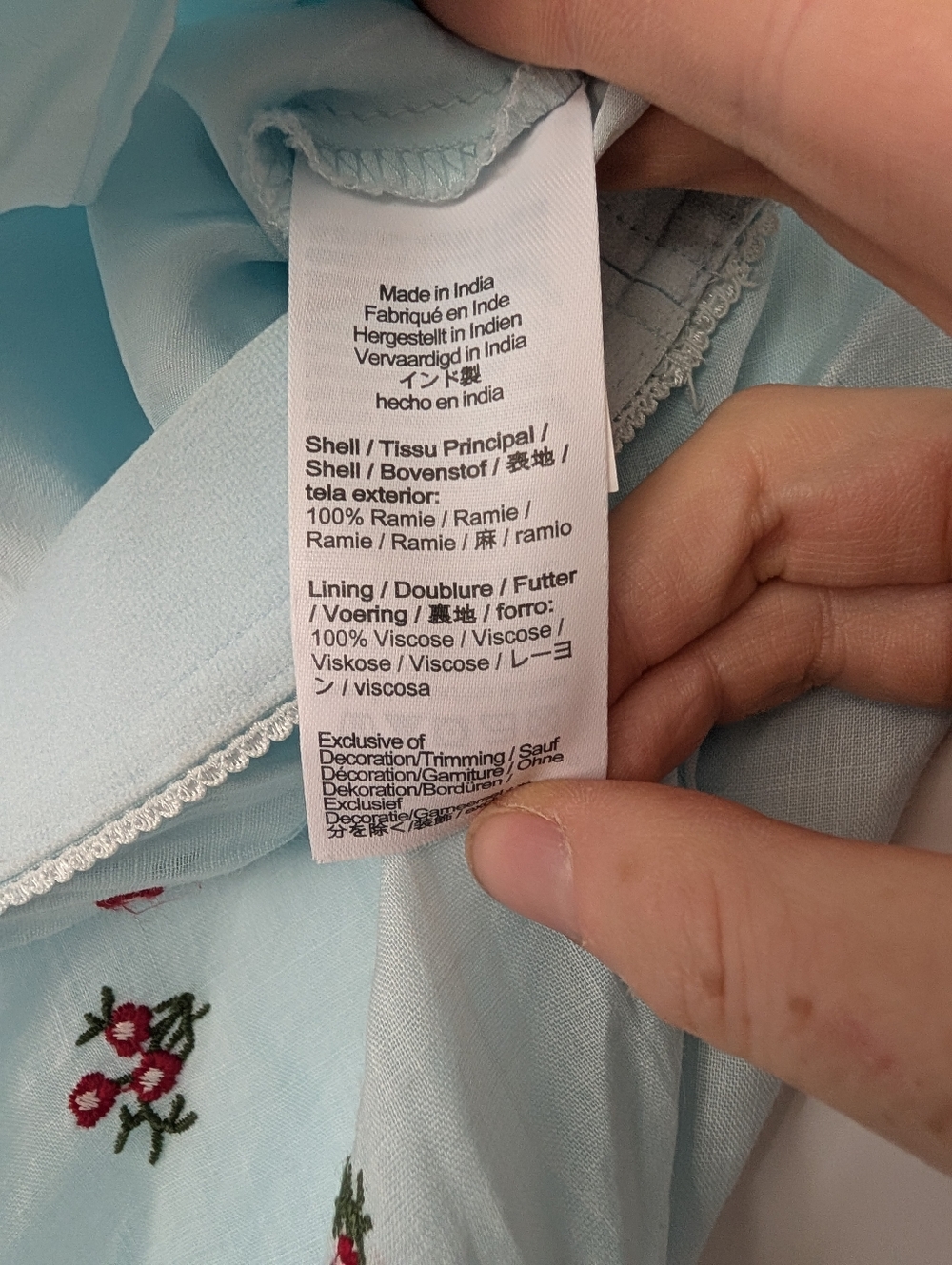 J. Crew Pale Blue Embroidered Midi Slip Skirt (NWT) - Picture 9 of 10